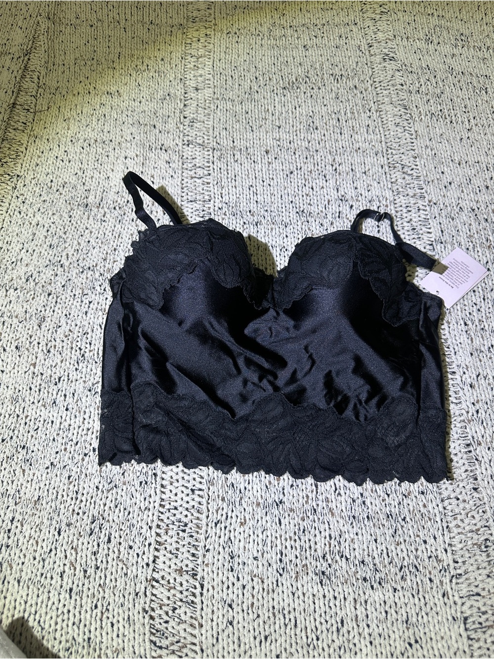 Target Black Lace-Trim Longline Bralette